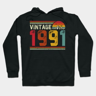 Vintage 1991 Birthday Gift Retro Style Hoodie